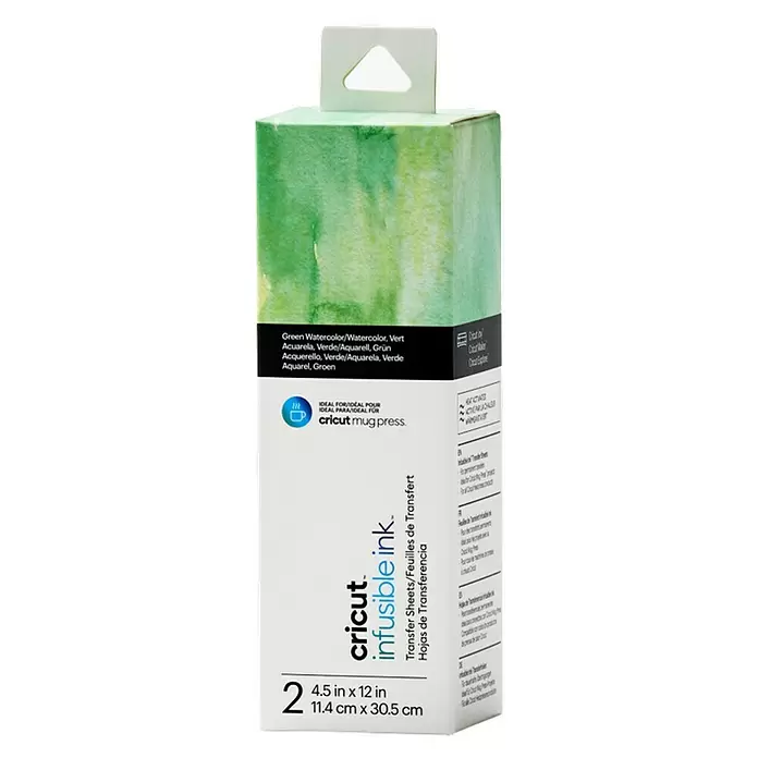 Cricut Transferfolie Infusible Ink - 2 Stk., Aquarell Grün, L x B: 30,5 x 11,4 cm - Vorderansicht