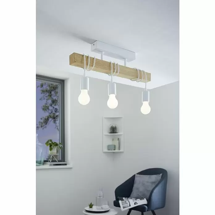 Eglo Townshend Plafón - 180 W, L x An x Al: 55 x 10,5 x 26,5 cm, 3 ud., E27 - Foto ambiente