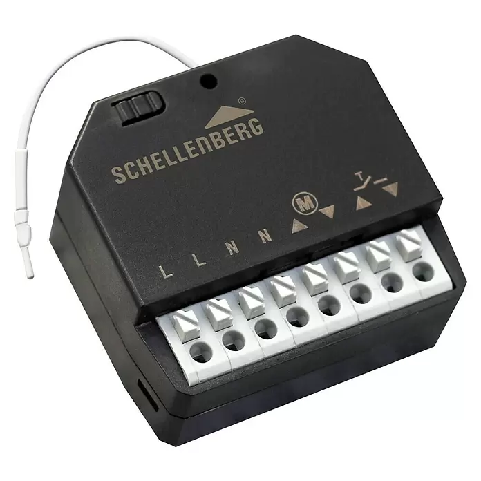 Schellenberg Funk-Empfangsmodul - Reichweite ca.: 20 m (Gebäude), Frequenz: 868,4 MHz - Diagonale Ansicht
