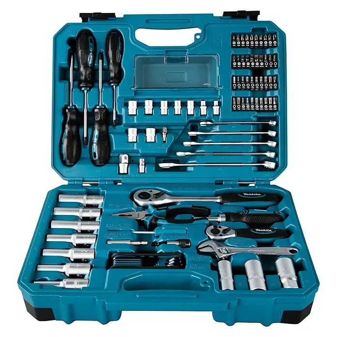 Makita Werkzeugkoffer - Chrom-Vanadium-Stahl, 87 -tlg. - Vorderansicht