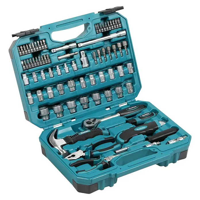 Makita Werkzeugkoffer - Chrom-Vanadium-Stahl, 76 -tlg. - Diagonale Ansicht