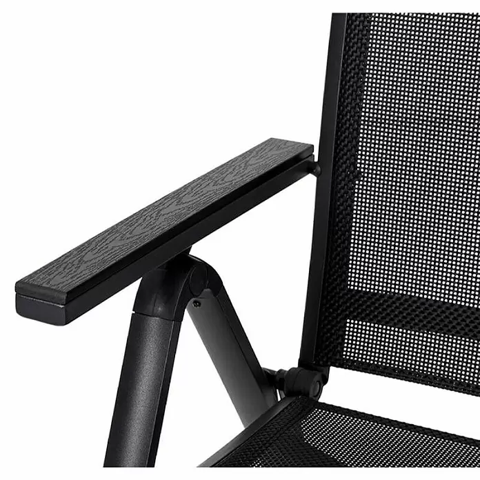 Sklopiva stolica s pozicijama - D x Š x V: 66 x 58 x 110 cm, Crne boje - Detaljan prikaz