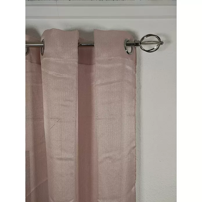 Visillo para ventana Textura rejilla - An x Al: 140 x 270 cm, 100% poliéster, Rosa - Primer plano