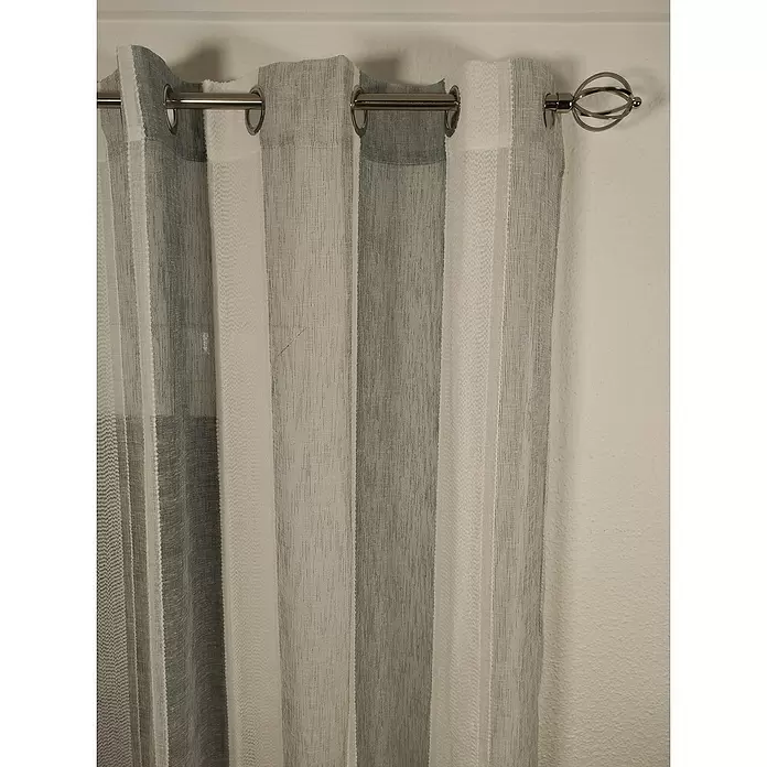 Visillo para ventana Candy estructura - An x Al: 140 x 270 cm, 100% poliéster, Azul/Gris - Primer plano