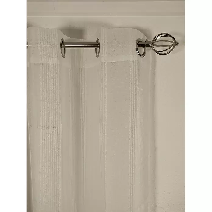 Visillo para ventana Franjas - An x Al: 140 x 270 cm, 100% poliéster, Blanco - Primer plano
