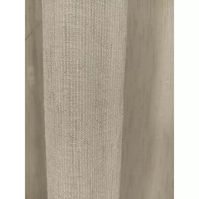 Visillo para ventana Lurex - An x Al: 140 x 270 cm, 100% poliéster, Gris - Primer plano