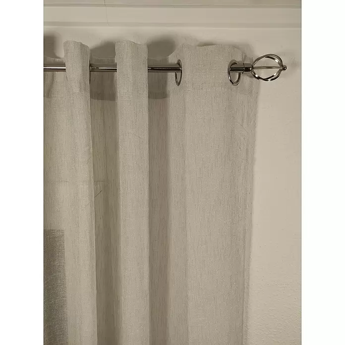 Visillo para ventana Lurex - An x Al: 140 x 270 cm, 100% poliéster, Gris - Primer plano