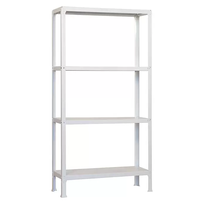 Simonrack Homeclick Estantería metálica Plus - L x An x Al: 30 x 100 x 160 cm, Capacidad de carga: 150 kg/balda, Número de baldas: 4 ud., Inserción, Blanco - Vista angular