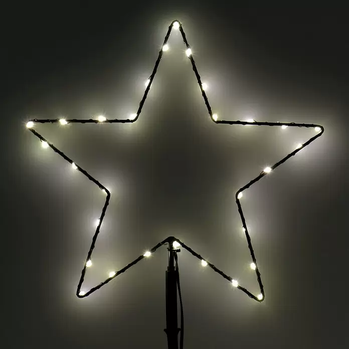 LED karácsonyi fény 3-as csillagkészlet - Magasság: 30 cm, Meleg fehér - Felülnézet
