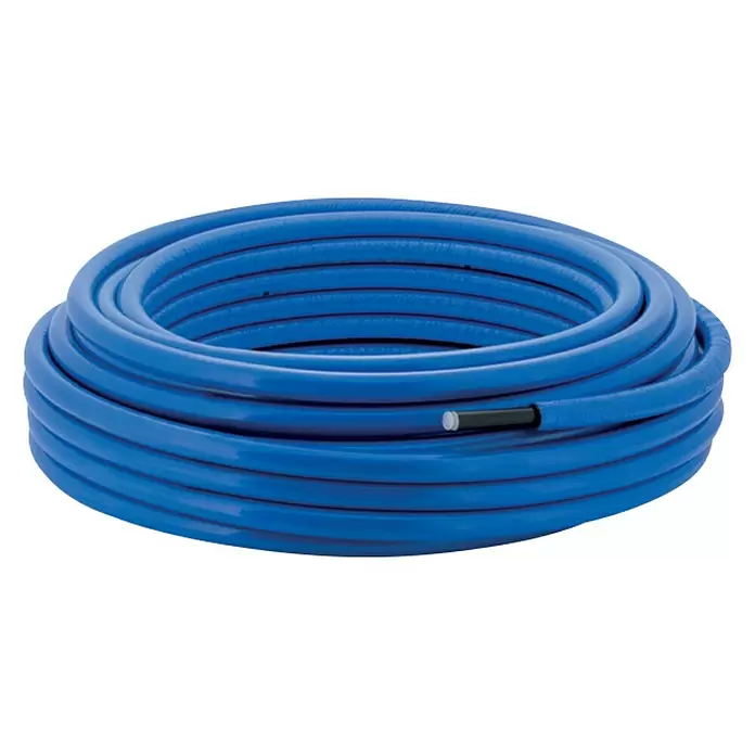 Geberit Mepla Alu-Verbundrohr Vorisoliert - Durchmesser: 26 mm, Länge: 25 m, Dämmstärke: 10 mm - Diagonale Ansicht
