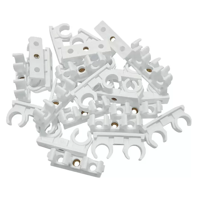 Doppel-Rohrclip-Set - 25 Stk., 15 x 14 mm, Kunststoff - Ansicht von oben