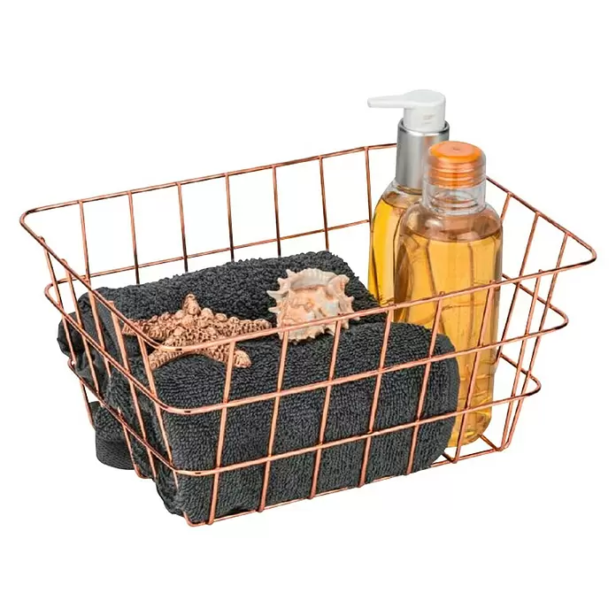 Wenko Košara za kupaonicu Viana - D x Š x V: 12 x 18 x 25 cm, Metal, Bakar - Proizvod u upotrebi