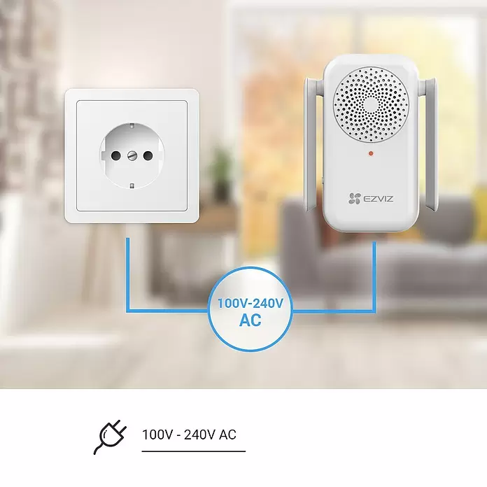 EZVIZ Funk-Türgong DB1C - L x B x H: 35 x 55 x 100 mm, Übertragung: WLAN - Anwendungsbeispiel