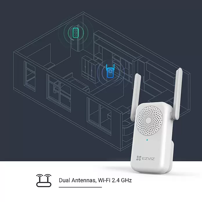 EZVIZ Funk-Türgong DB1C - L x B x H: 35 x 55 x 100 mm, Übertragung: WLAN - Anwendungsbeispiel