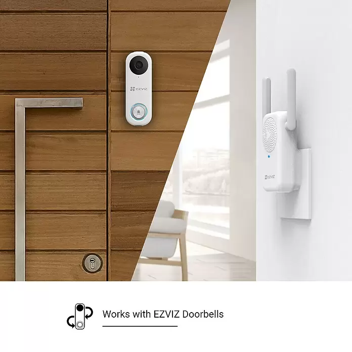 EZVIZ Funk-Türgong DB1C - L x B x H: 35 x 55 x 100 mm, Übertragung: WLAN - Anwendungsbeispiel