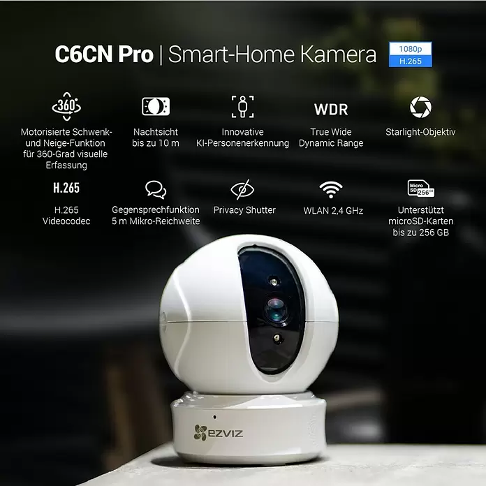 EZVIZ Überwachungskamera C6CN Pro - Erfassungswinkel: 360 °, Erfassungsreichweite: 10 m (Infrarot) - Anwendungsbeispiel