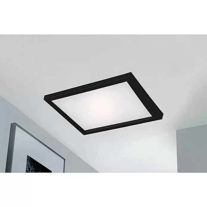 Briloner LED-Panel - 18 W, L x B x H: 29,5 x 29,5 x 8 cm, Schwarz, Warmweiß - Stimmungsaufnahme