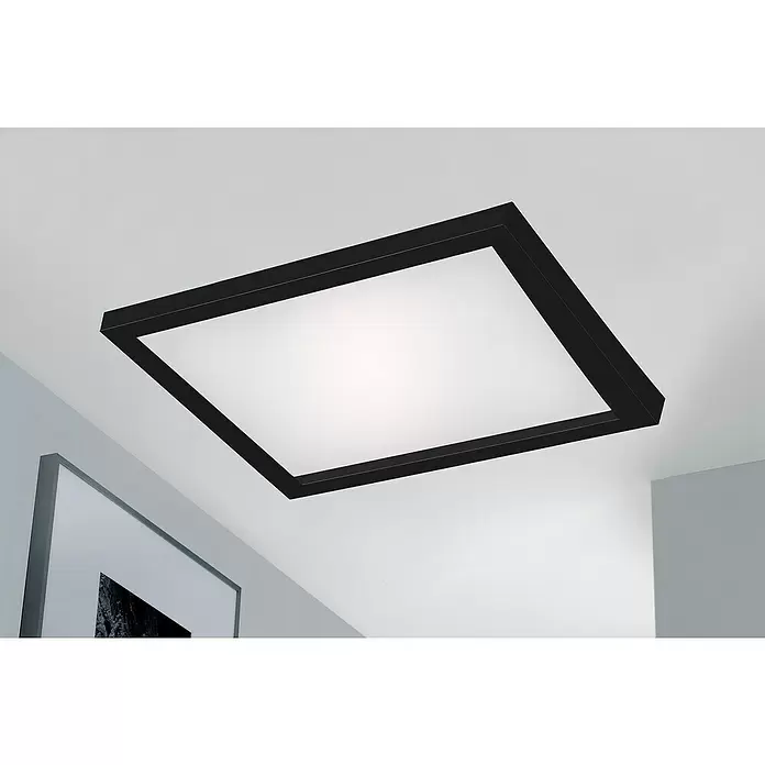 Briloner LED-Panel - 24 W, L x B x H: 44,5 x 44,5 x 8 cm, Schwarz, Warmweiß - Stimmungsaufnahme