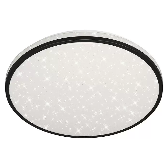 Briloner Plafón LED redondo Skizo - 24 W, Ø x Al: 42 x 7,5 cm, Negro, Blanco cálido - Vista ascendente