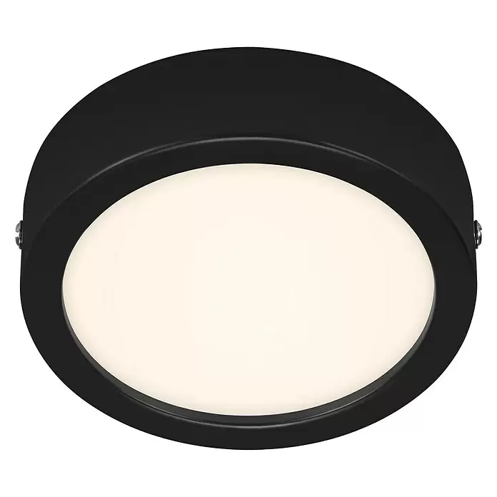Briloner Plafón LED redondo Fire - Ø x L: 120 mm x 3,2 cm, Negro - Vista ascendente