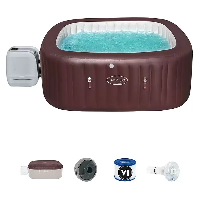 Bestway Lay-Z-Spa Hidromasažni bazen Hydrojet Pro Maldives - D x Š x V: 201 cm x 201 cm x 80 m, 1.050 l, Prikladno za: 7 osoba - Dijagonalni pogled