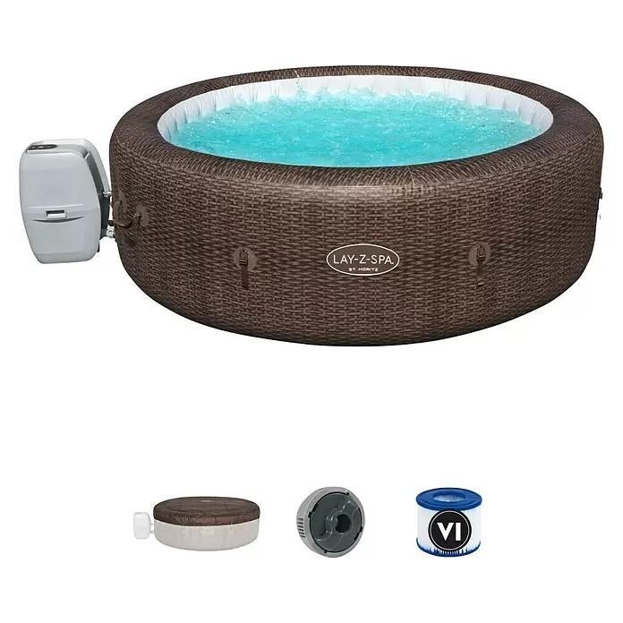 Bestway Lay-Z-Spa Hidromasažni bazen St. Moritz AirJet - Ø x V: 216 x 71 cm, 1.190 l, Prikladno za: 7 osoba - Dijagonalni pogled