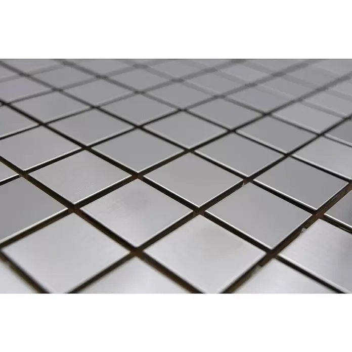 Mozaïektegel vierkant XCE 23D - 29,8 x 29,8 cm, Zilver, Mat - Close-up