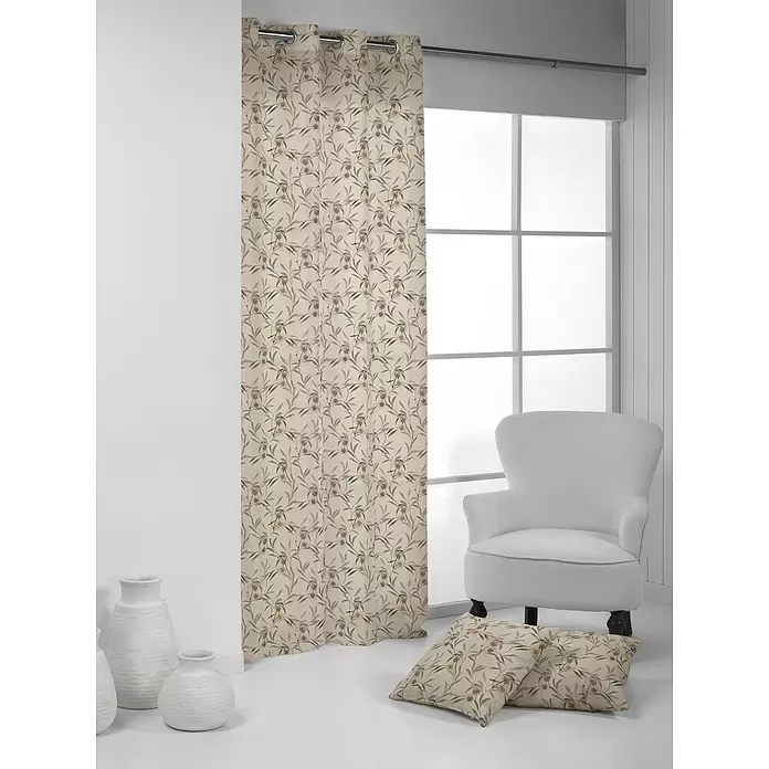 Cortina con ollaos Olivera - An x Al: 140 x 260 cm, 46% algodón 31% poliéster 23% lino - Foto ambiente
