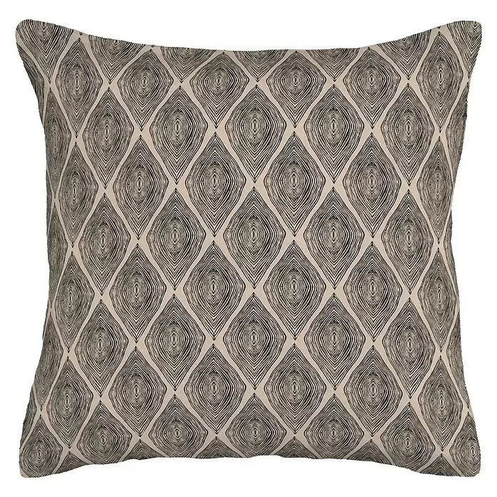 Cojín Rombo - Natural/Antracita, 45 x 45 cm, 46% Algodón, 31% Poliéster, 23% Lino - Vista frontal