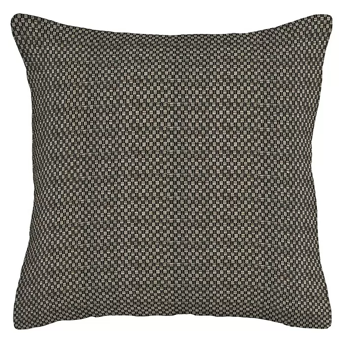 Cojín Cuadros Chenilla - Gris, 45 x 45 cm, 45 % poliéster, 40 % acrílico, 15 % algodón - Vista frontal
