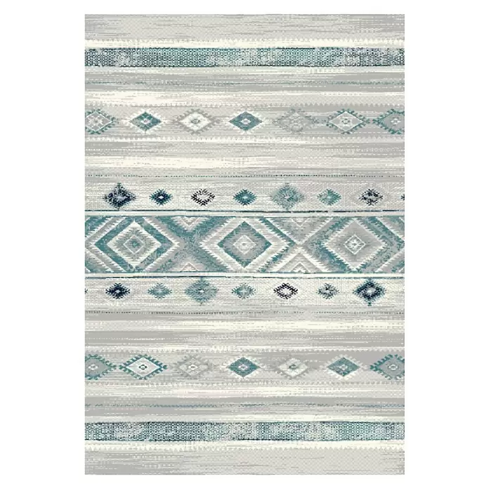 Alfombra de pelo corto Antique - Gris, 180 x 120 cm, 100% Poliéster - Vista descendente