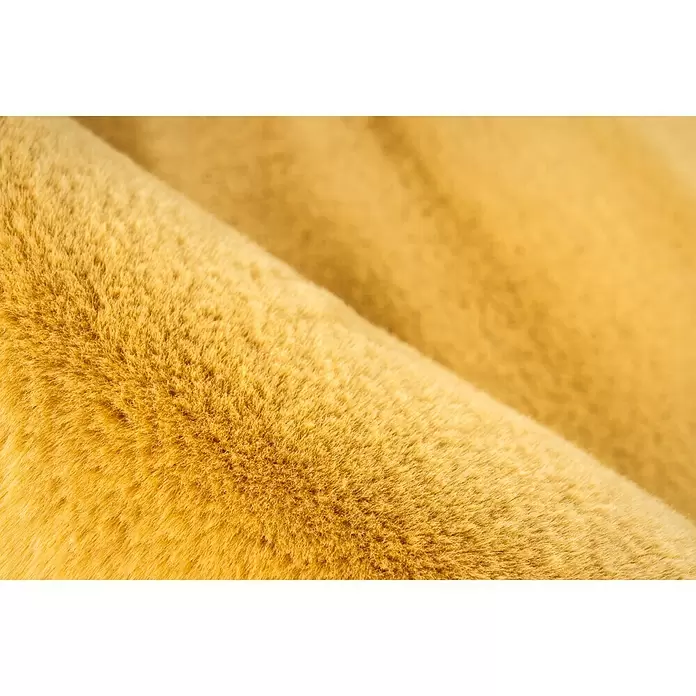 Teppich rund Happy - Gelb, Durchmesser: 120 cm, 100 % Polyester (Flor) - Detailaufnahme