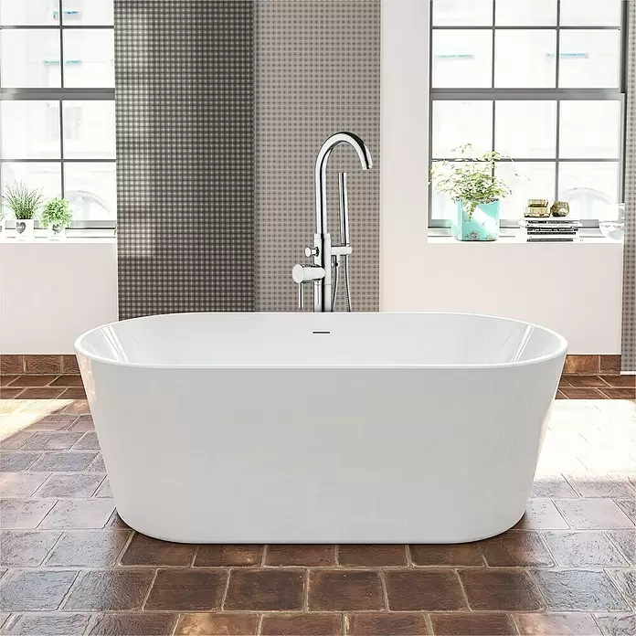 Bañera independiente Bali - L x An: 170 x 80 cm, 268 l, Acrílico sanitario, Blanco - Foto ambiente
