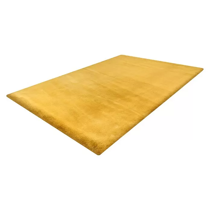 Hochflorteppich Happy - Gelb, 230 x 160 cm, 100 % Polyester (Flor) - Diagonale Ansicht