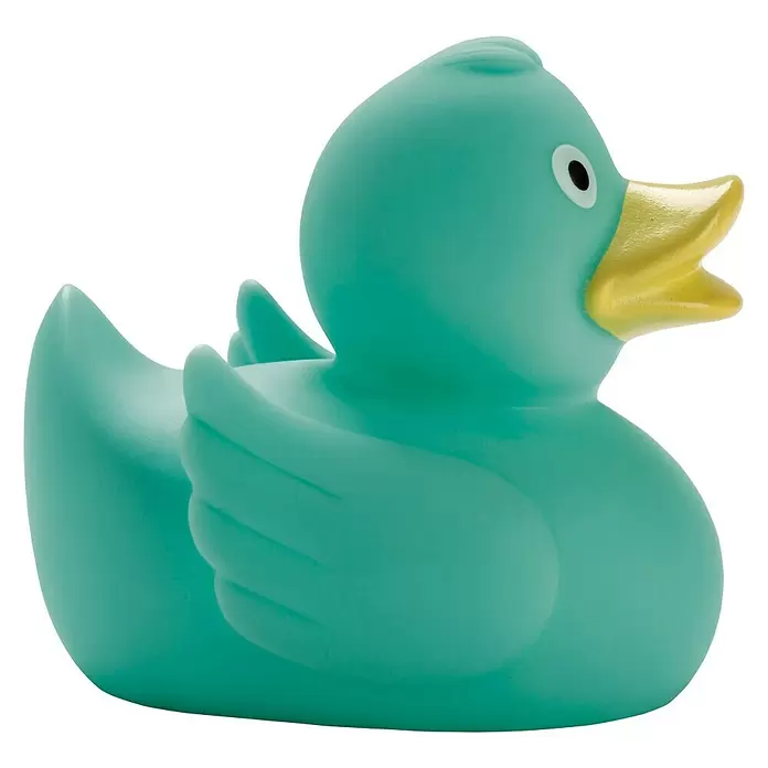 Badetier Badeente Nanni - L x B x H: 7,3 x 6 x 8,1 cm, Türkis, Kunststoff - Rechte Seitenansicht