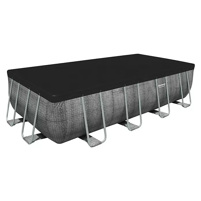 Bestway Frame-Pool-Set Power Steel - 14,812 l, Grau, L x B x H: 549 x 274 x 122 cm - Diagonale Ansicht