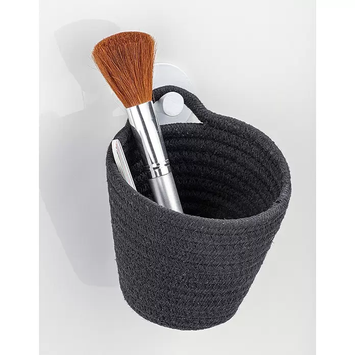 Wenko Ablagekorb Soria - 14,5 x 12,5 x 12 cm, Polyester, Schwarz - Stimmungsaufnahme