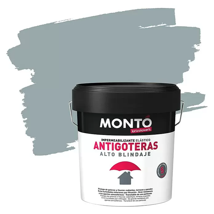 Montó Bricolovers Impermeabilizante Antigoteras - Gris, 12 l - Vista frontal