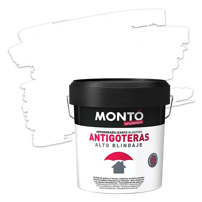 Montó Bricolovers Impermeabilizante Antigoteras - Blanco, 4 l - Vista frontal
