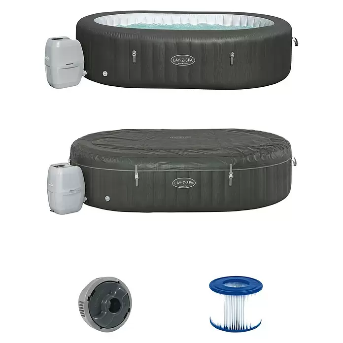 Bestway Lay-Z-Spa Außen-Whirlpool Mauritius Airjet - 270 x 180 x 71 cm, 1.370 l, Geeignet für: 5 - 7 Personen - Rechte Seitenansicht
