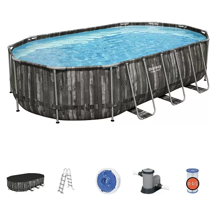 Bestway Set za ovalni bazen Power Steel Oval -  - Dijagonalni pogled