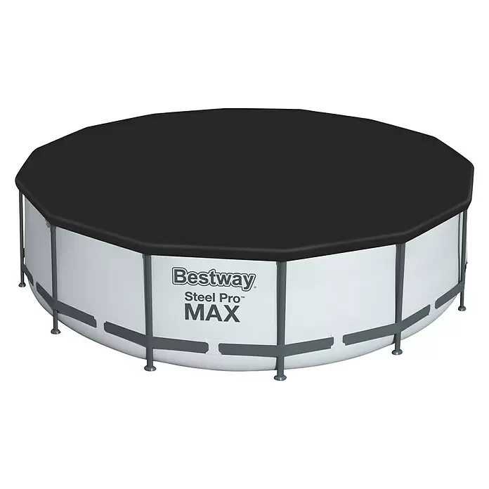 Bestway Frame-Pool-Set Steel Pro MAX - Ø x H: 488 x 122 cm, 19.480 l, Grau - Vorderansicht