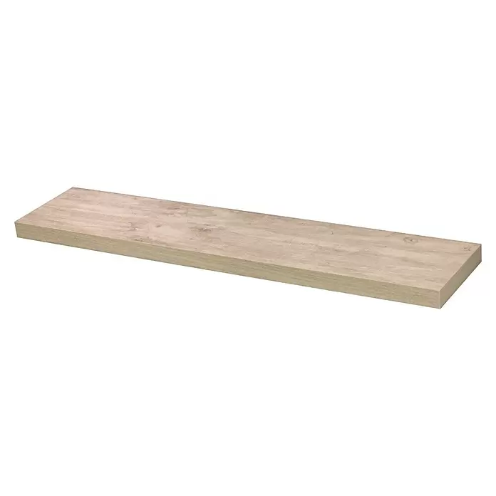 Storemax Wandschap zwevende plank - 4,5 x 25 x 120 cm, Wit, Belastbaarheid: 25 kg - Diagonaal zicht