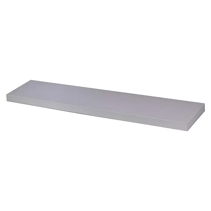 Storemax Wandschap zwevende plank - 4,5 x 25 x 120 cm, Zilver, Belastbaarheid: 25 kg - Diagonaal zicht