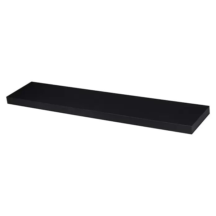 Storemax Wandschap zwevende plank - 4,5 x 25 x 120 cm, Zwart, Belastbaarheid: 25 kg - Diagonaal zicht
