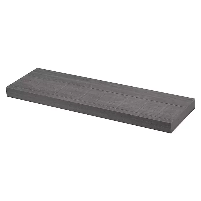 Storemax Wandschap zwevende plank - 80 x 25 x 4,5 cm, Grijs, Belastbaarheid: 25 kg - Diagonaal zicht