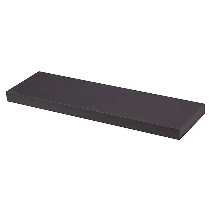 Storemax Wandschap zwevende plank - 80 x 25 x 4,5 cm, Antraciet, Belastbaarheid: 25 kg - Diagonaal zicht