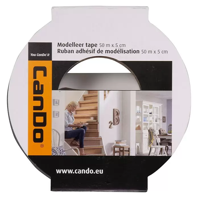 CanDo Modelleertape voor traptreden - 50 m x 5 cm, Zwart - Vooraanzicht