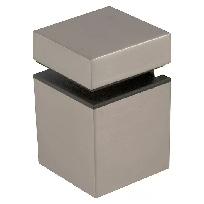 Storemax Bevestigingsclips KUBUS voor wandplanken - Rvs-look, Wandmontage, Belastbaarheid: 15 kg - Diagonaal zicht