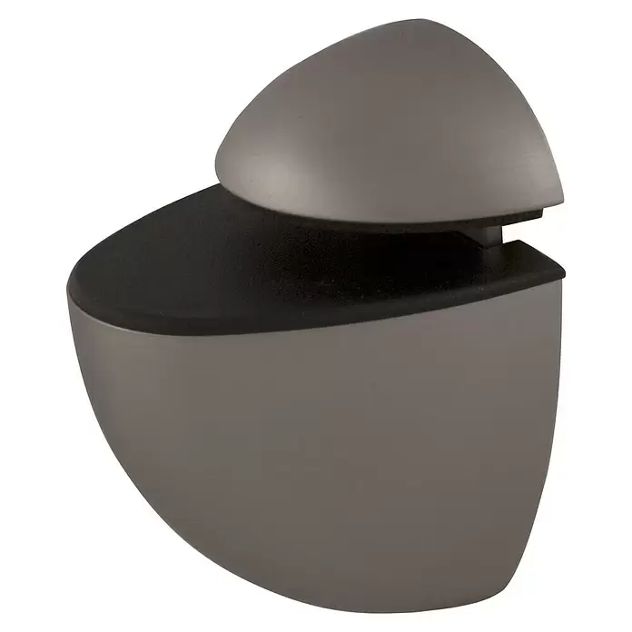 Storemax Bevestigingsclips Alpha Medium voor wandplanken - Rvs-look, Wandmontage, Belastbaarheid: 15 kg - Diagonaal zicht